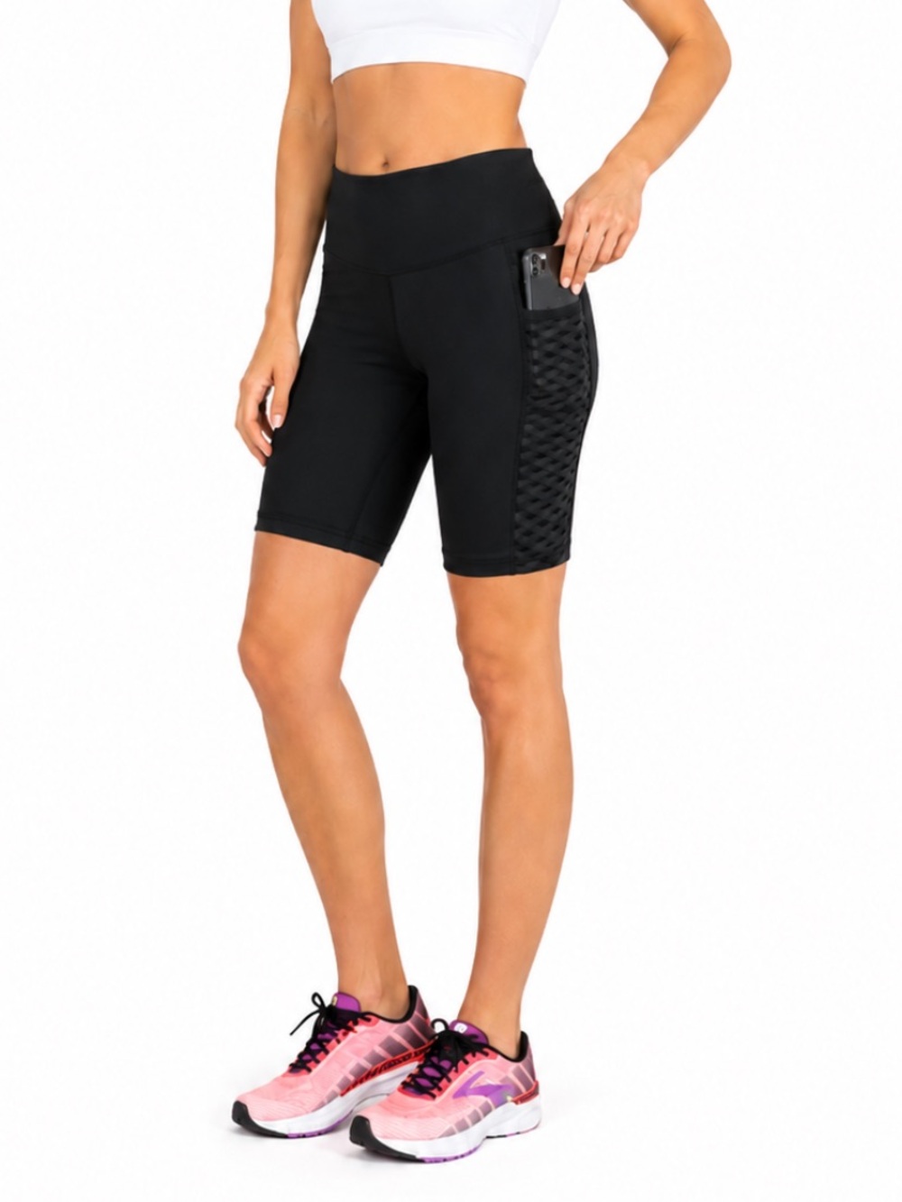 Brooks Black 7” Short Tights Running Training Walking Athleisure Bike Shorts | S